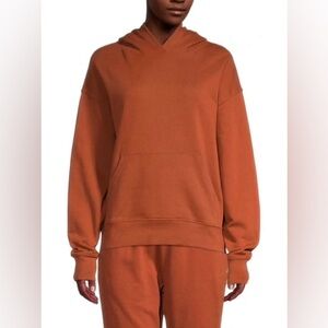 WeWoreWhat Oversized Rib Knit Hoodie in Rust